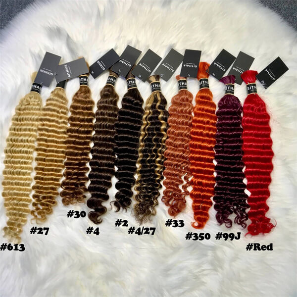 Human Hair #613 Deep Wave Bulk Hair Extensions for Braiding - GitHair