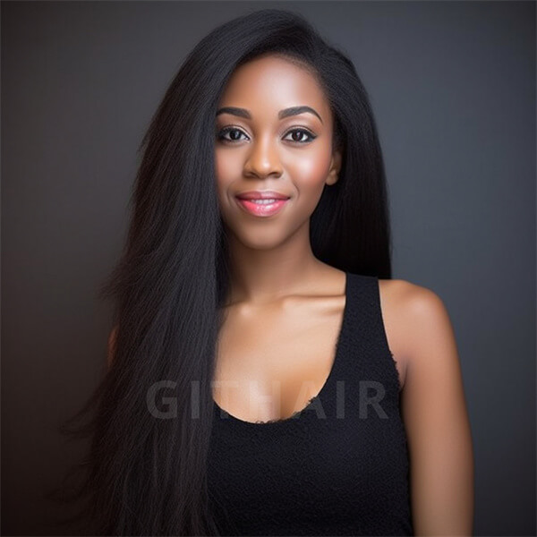 HD Human Hair 4x4 Lace Closure Kinky Straight Wig MH GitHair